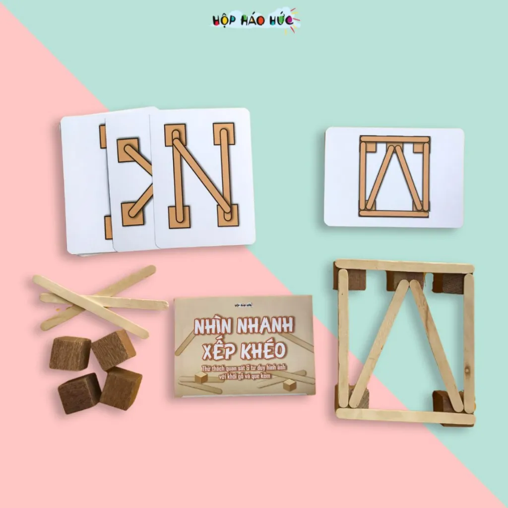 Ảnh Đồ chơi giáo dục - Bộ trò chơi phát triển trí tuệ Nhìn Nhanh Xếp Khéo cho bé 3 - 10 tuổi Hộp Háo Hức 1