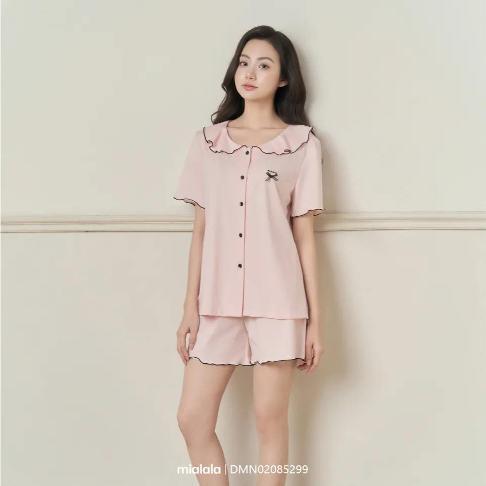Ảnh Đồ mặc nhà Mialala chất liệu cotton thiết kế cổ bèo nữ tính DMN02085299 2