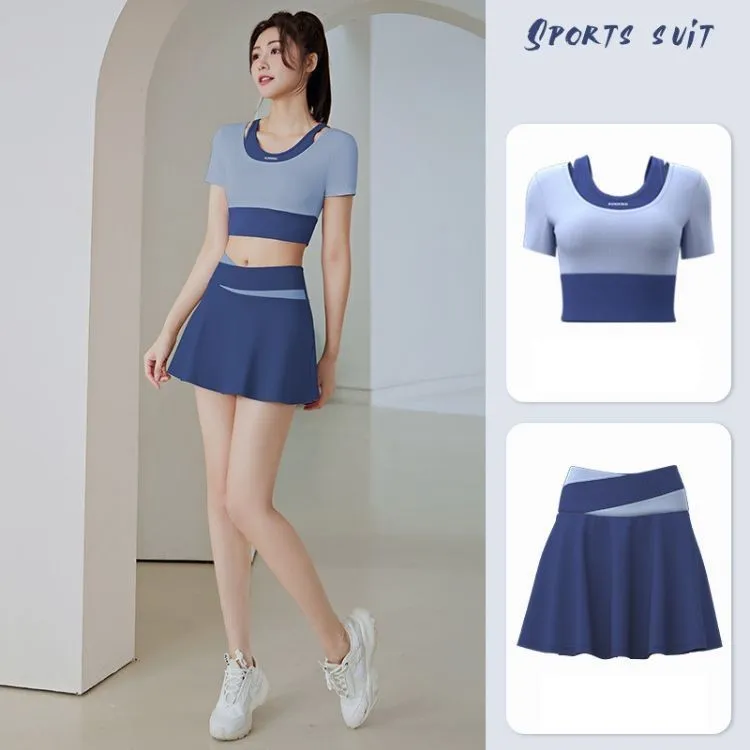 Ảnh Đồ tập gym nữ thể thao dạng váy chữ A yoga erobic cao cấp quần áo gym nữ Quảng Châu croptop MD035&MQ005 T2T3 Pickleball 3