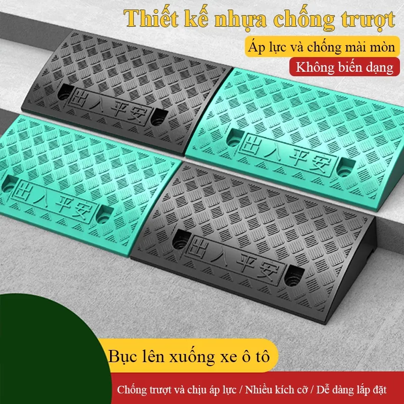 Ảnh Dốc bục lên xuống xe hơi MYT chất liệu nhựa đệm cao su hình tam giác chịu lực siêu bền dành cho xe máy ô tô 4