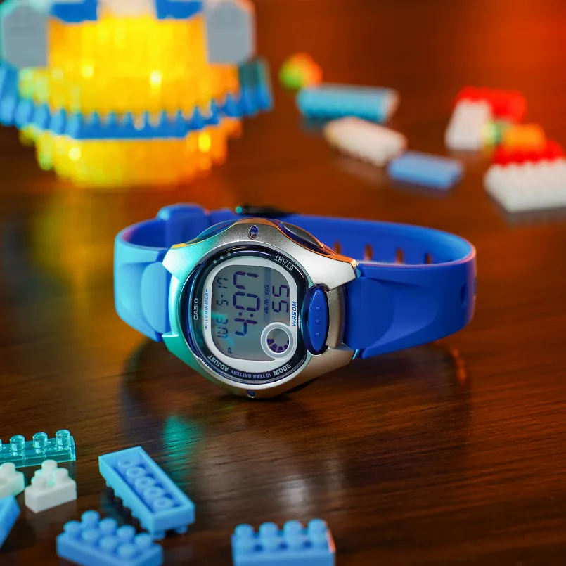 Ảnh Đồng Hồ Casio Trẻ Em Điện Tử LW-200-2AVDF Mặt Tròn Dây Cao Su Chính Hãng 4
