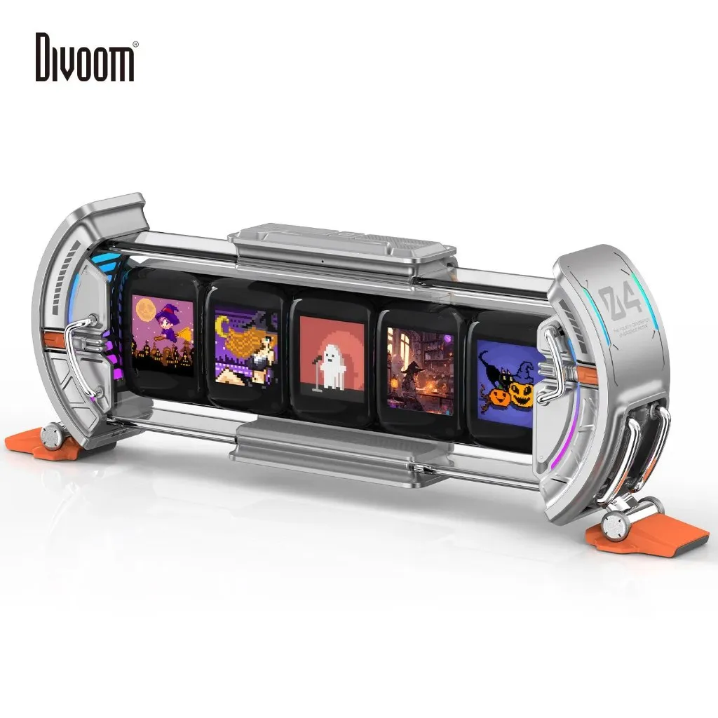 Ảnh Đồng hồ kỹ thuật số Divoom Times Gate, 5 màn hình đa năng IPS, 45 RGB 1.6 triệu màu, hiển thị đồng hồ, dự báo thời tiết 2