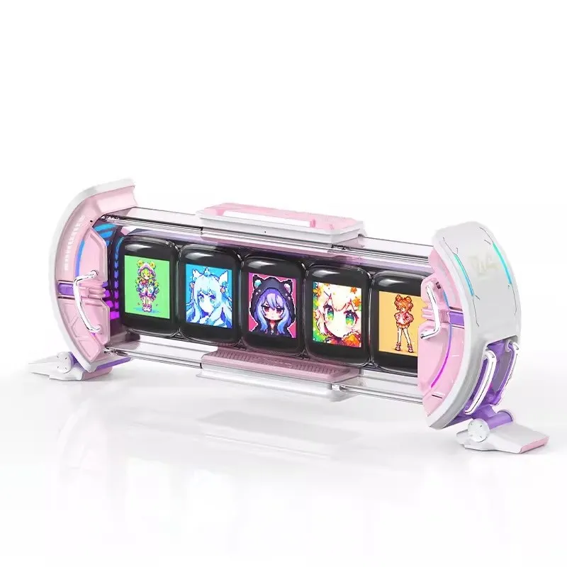 Ảnh Đồng hồ kỹ thuật số Divoom Times Gate, 5 màn hình đa năng IPS, 45 RGB 1.6 triệu màu, hiển thị đồng hồ, dự báo thời tiết 3
