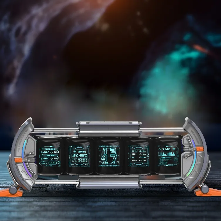 Ảnh Đồng hồ kỹ thuật số Divoom Times Gate, 5 màn hình đa năng IPS, 45 RGB 1.6 triệu màu, hiển thị đồng hồ, dự báo thời tiết 4