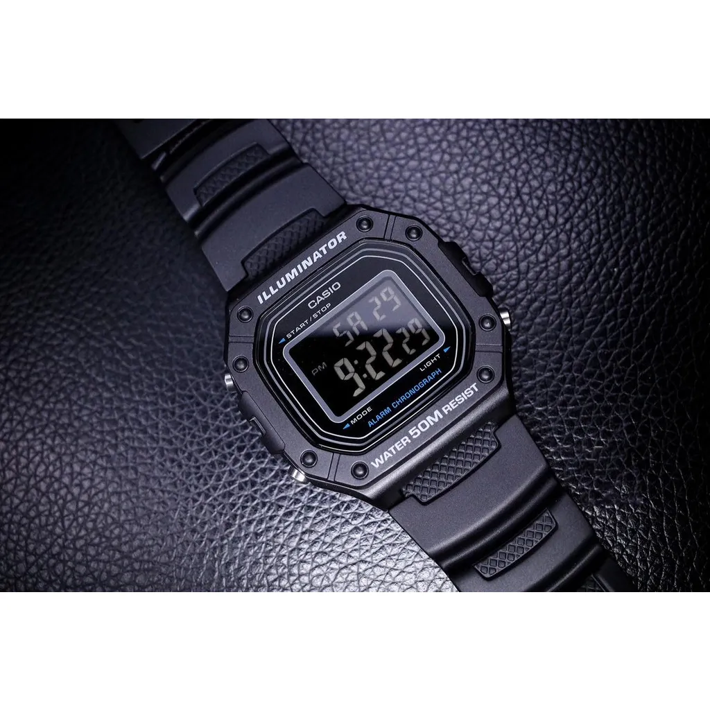 Ảnh Đồng Hồ Nam Casio Dây Nhựa Trẻ Trung W-218H-1BVDF Chính Hãng 1