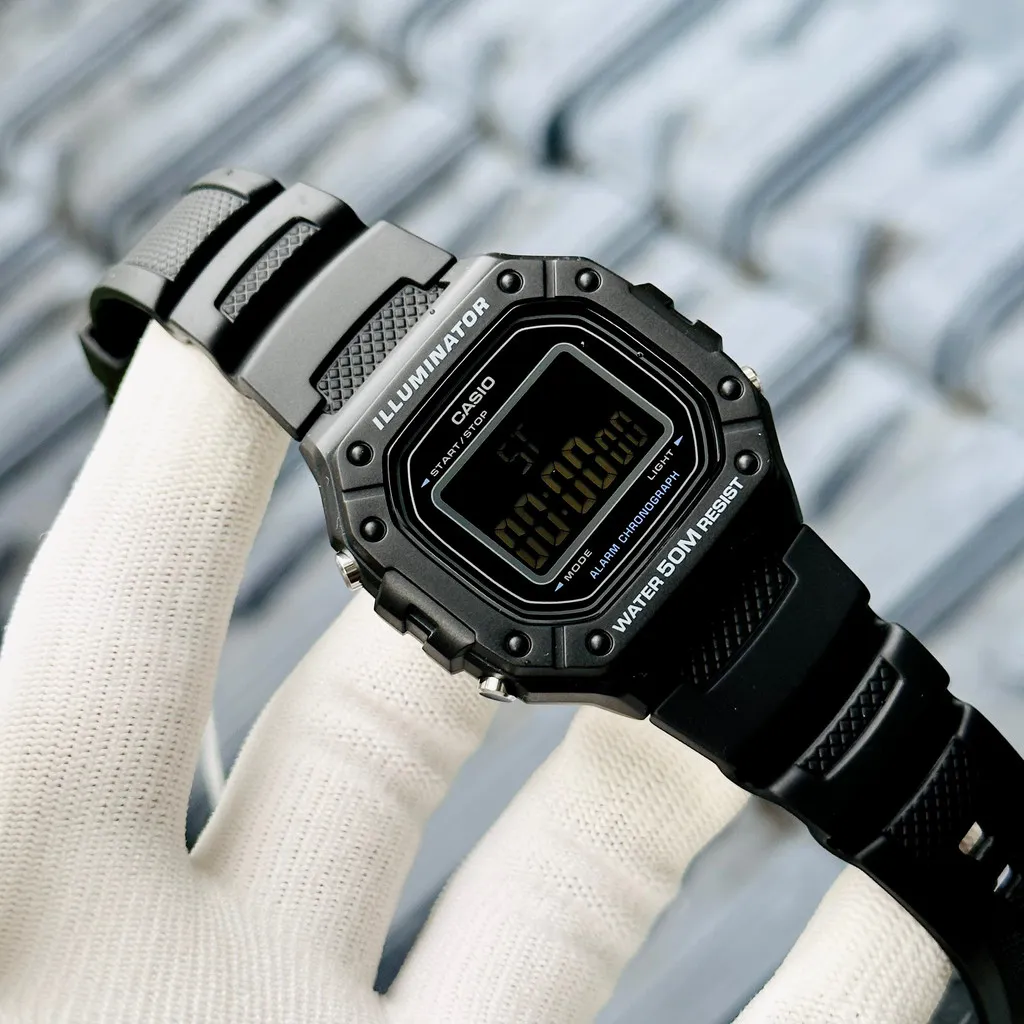 Ảnh Đồng Hồ Nam Casio Dây Nhựa Trẻ Trung W-218H-1BVDF Chính Hãng 3
