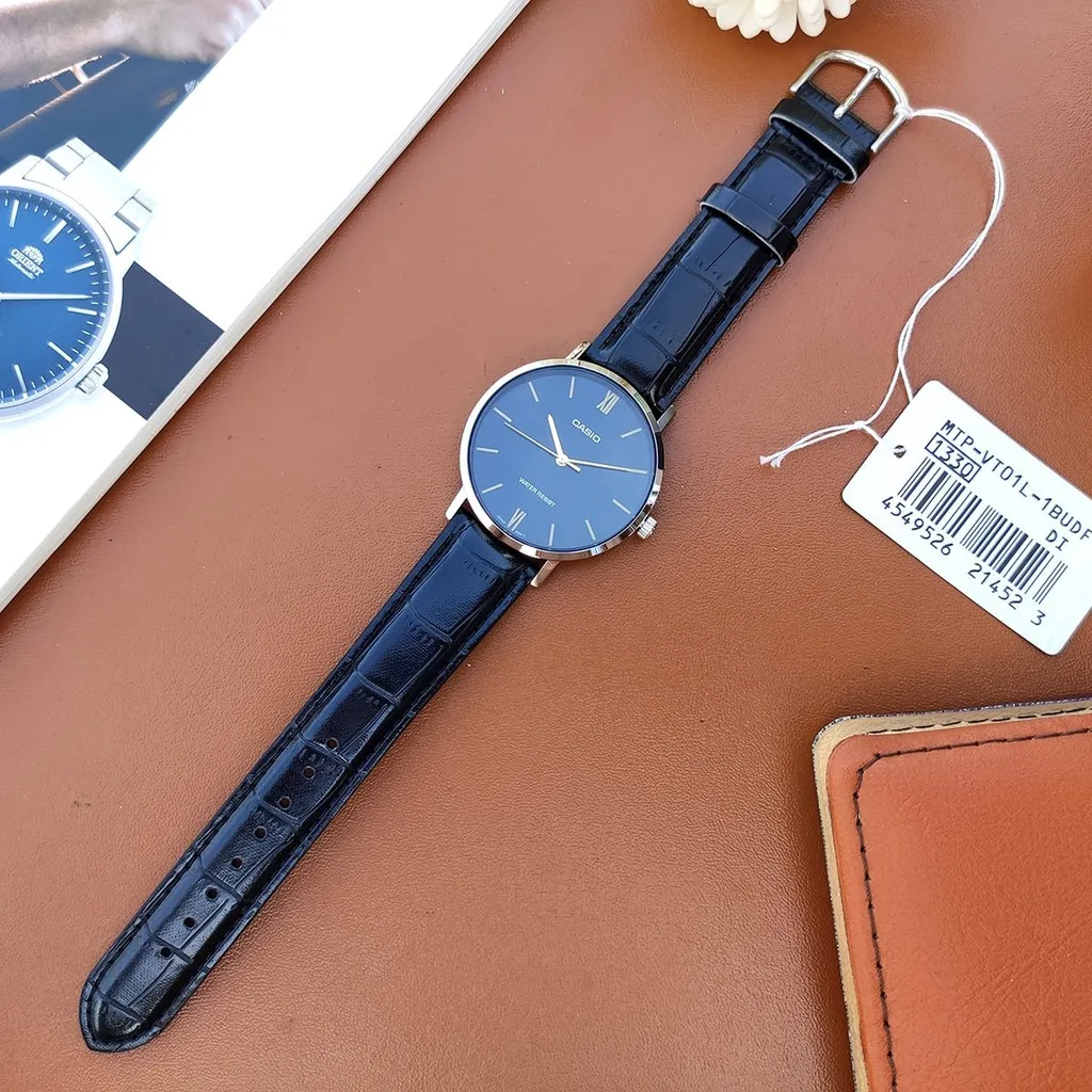 Ảnh Đồng hồ nam dây da Casio MTP-VT01L-1B chính hãng 1