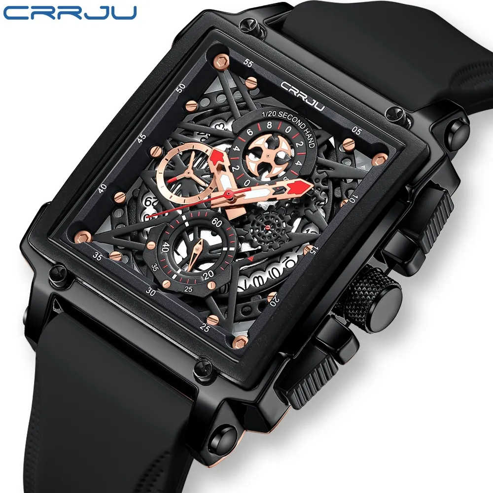Ảnh Đồng hồ nam quartz CRRJU 2312X dây silicon đa năng chống thấm nước 3