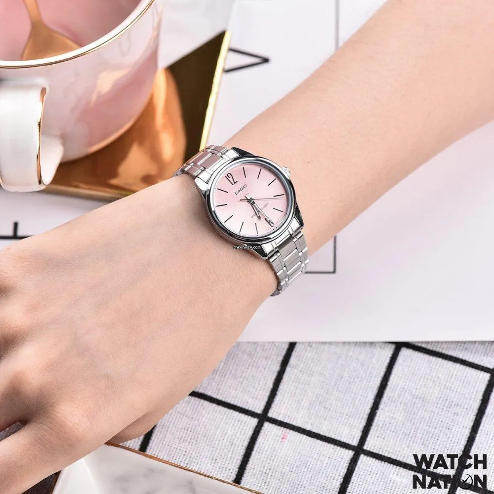 Ảnh Đồng hồ nữ dây thép không ghỉ Casio LTP-V005D-4BUDF chính hãng 2