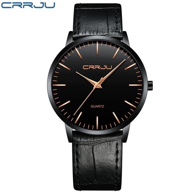 Ảnh Đồng hồ thạch anh CRRJU 2117X siêu mỏng chống thấm nước với dây đeo da cao cấp 2