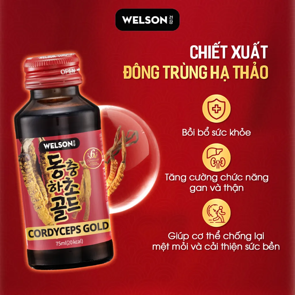 Ảnh Đông Trùng Hạ Thảo Hồng Sâm Tăng Đề Kháng Welson Cordyceps Gold 1 chai x 75ml 3