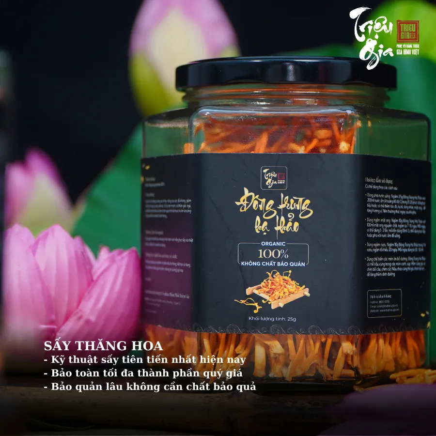Ảnh Đông trùng hạ thảo tự nhiên sấy thăng hoa Triệu Gia tăng cường sức khỏe cải thiện lão hóa 4