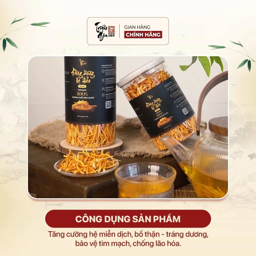 Ảnh Đông trùng hạ thảo tự nhiên sấy thăng hoa Triệu Gia tăng cường sức khỏe cải thiện lão hóa sợi gãy - Lọ 35gr, 50gr. 2