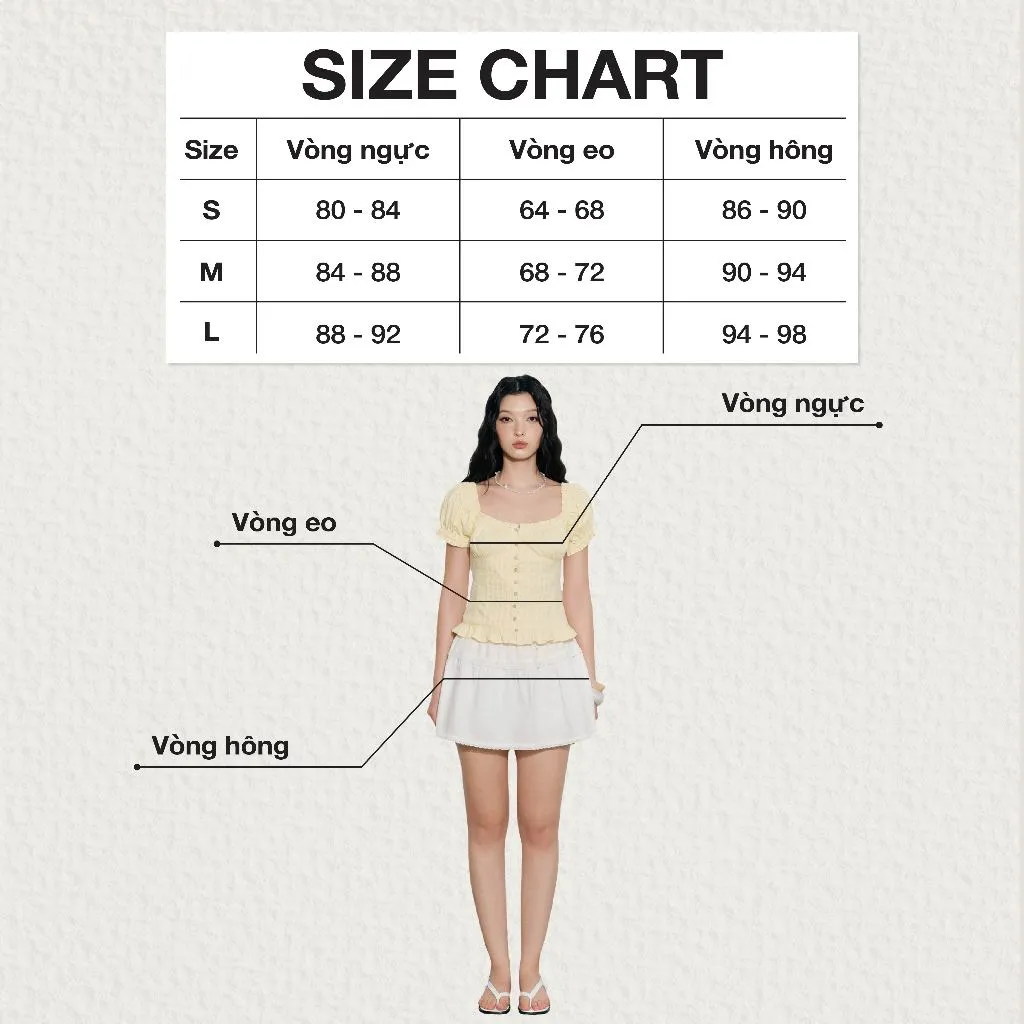 Ảnh DOTTIE - Áo diễu ly tay phồng - Vàng - T1076 2