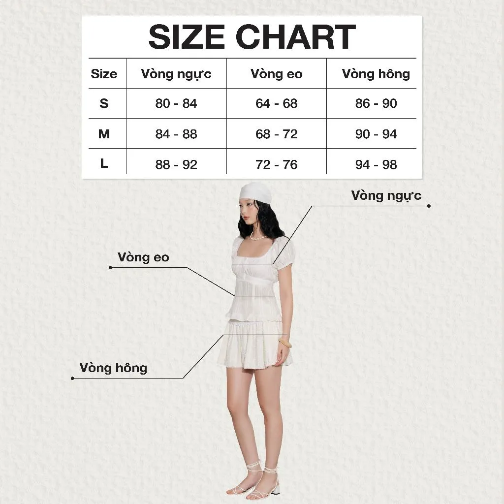 Ảnh DOTTIE - Áo kiểu phối bèo cài nút - Trắng - T1077 2