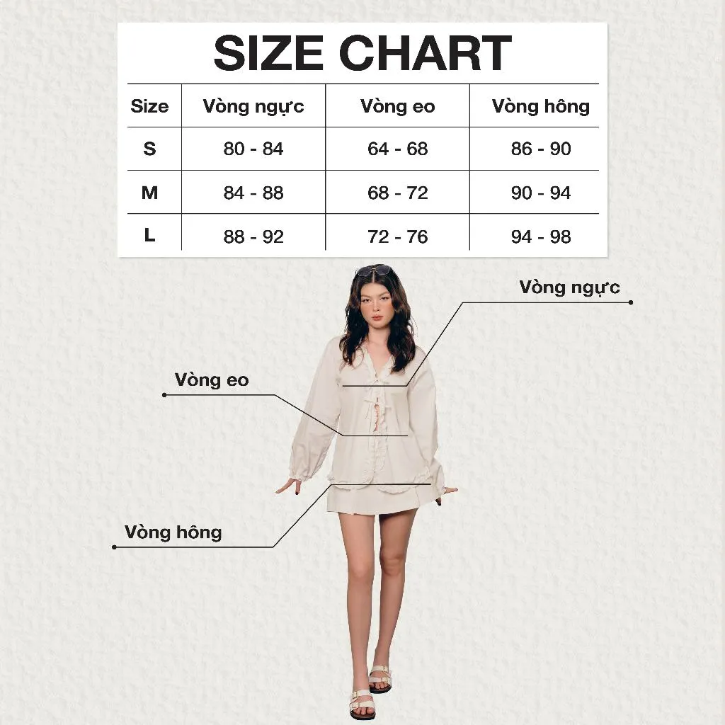 Ảnh DOTTIE - Áo tay dài phối bèo - Trắng - T1099 2