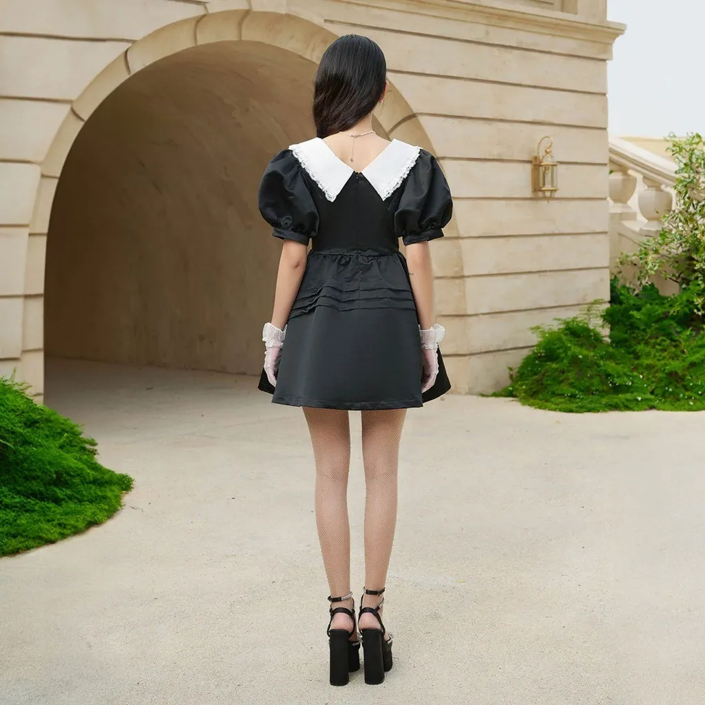 Ảnh DOTTIE - Đầm tay phồng phối lá cổ - D0571 3