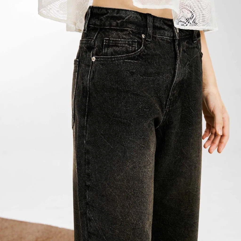 Ảnh DOTTIE - Quần Jean wash kiểu - Đen wash vàng - Q0370 2