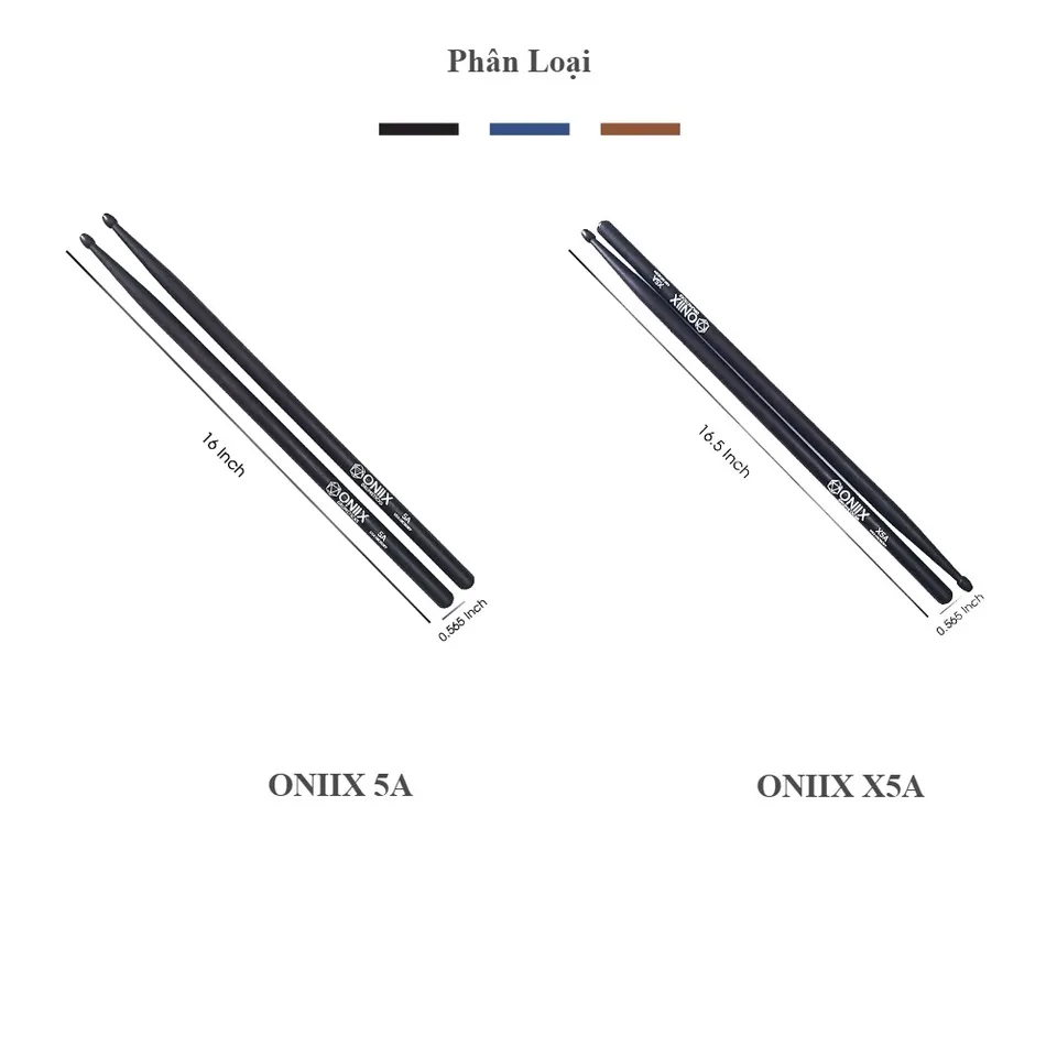 Ảnh Dùi trống, dùi đánh trống cao cấp  ZILDJIAN ONIIX SIZE 5A (40.6CM) HICKORY O5A - Việt Thương Music 3