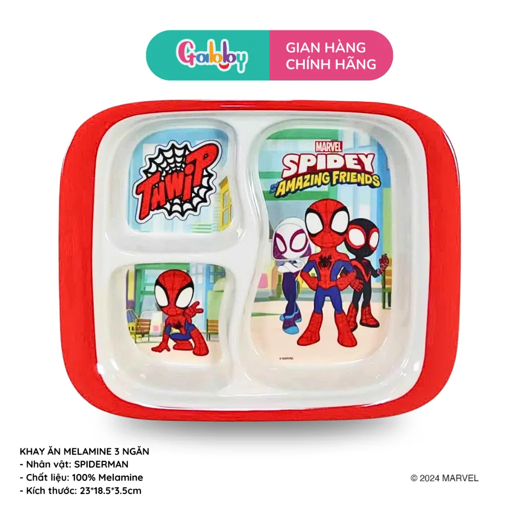 Ảnh Dụng Cụ Ăn Dặm Hình Người Nhện Spiderman Tô, Cốc, Muỗng, Thìa, Đũa, Đĩa, Khay Ăn Cơm ( Chất Liệu Nhựa Melamine ) 3