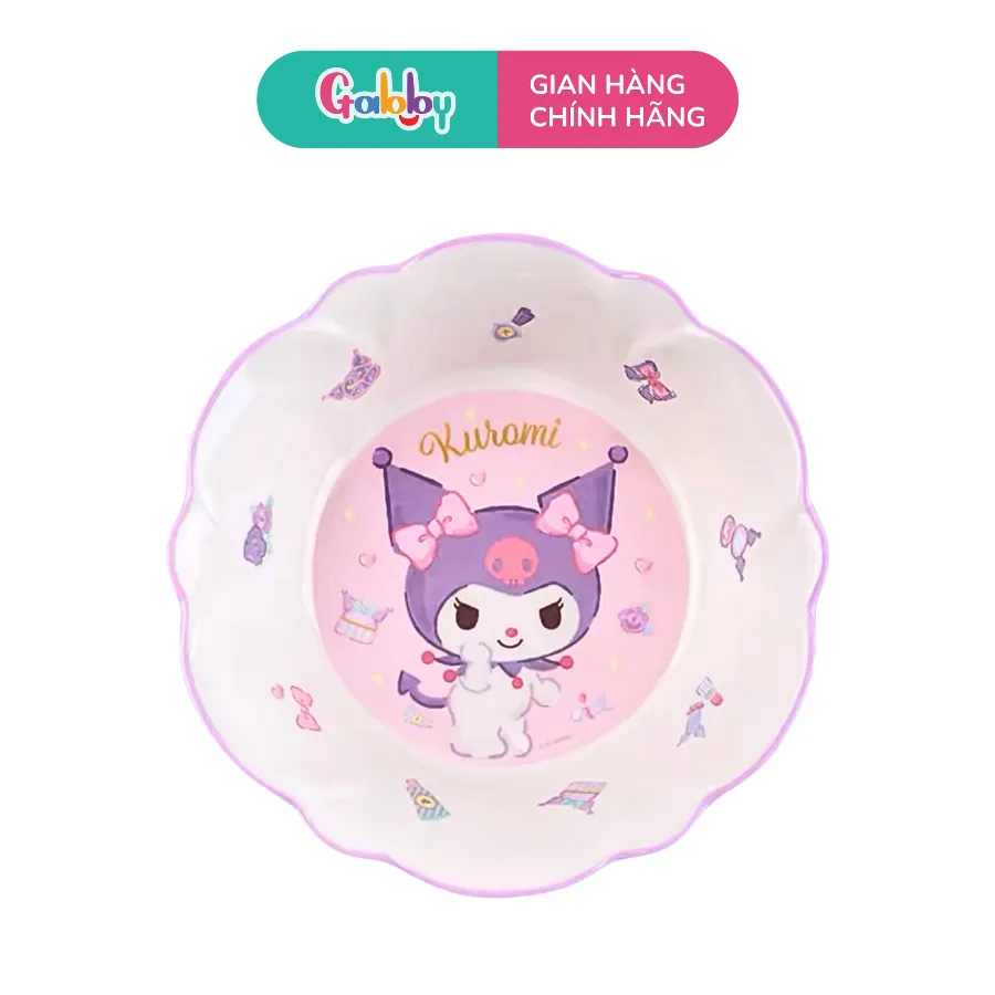 Ảnh Dụng Cụ Ăn Dặm Hình Nhân Vật Hoạt Hình Kuromi Tô, Cốc, Khay Cho Bé Chất Liệu Nhựa Melamine Cao Cấp 4