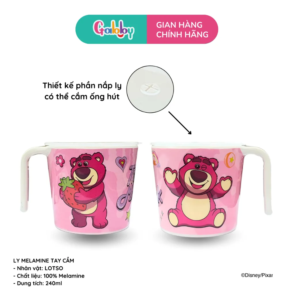 Ảnh Dụng Cụ Ăn Dặm Oasis Park Hình Gấu Dâu Lotso Tô, Khay, Chén, Đĩa, Muỗng, Thìa Chất Liệu Nhựa Melamin Cao Cấp 3