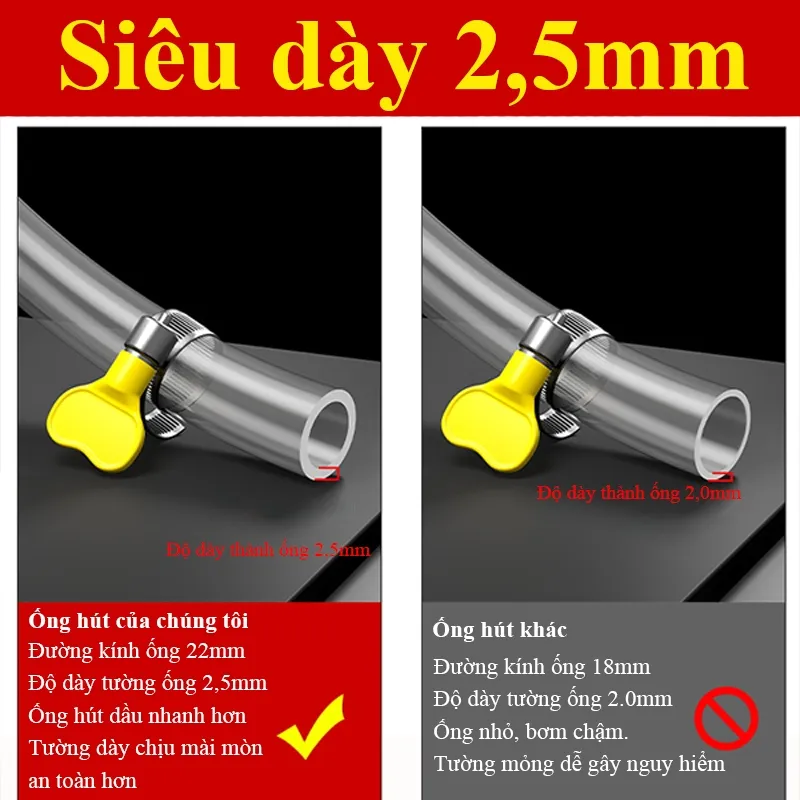 Ảnh Dụng cụ bơm hút rượu xăng dầu chất lỏng bằng tay MYT Ống hỗ trợ bơm hút xăng dầu cầm tay dài 1M/2M tiện lợi 2