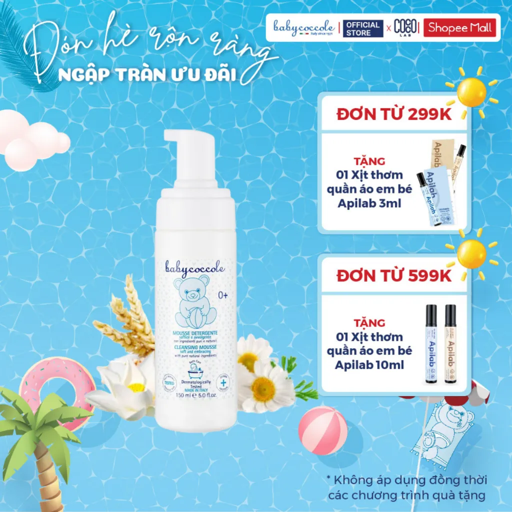 Ảnh Dung dịch làm sạch cho bé Babycoccole 0M+ 3in1 dạng bọt 150ml 1
