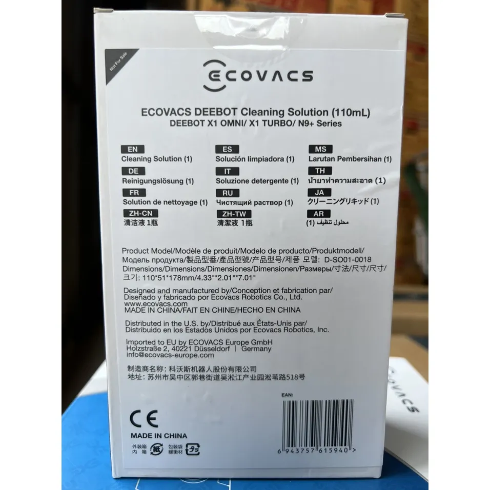 Ảnh Dung Dịch lau sàn cho robot hút bụi Ecovacs Deebot X1 Omni - Hàng Chính Hãng 3