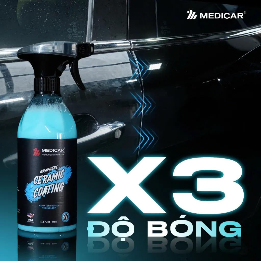 Ảnh Dung dịch phủ bóng Ceramic Medicar – Bóng đẹp như mới, chống tia UV vượt trội 3