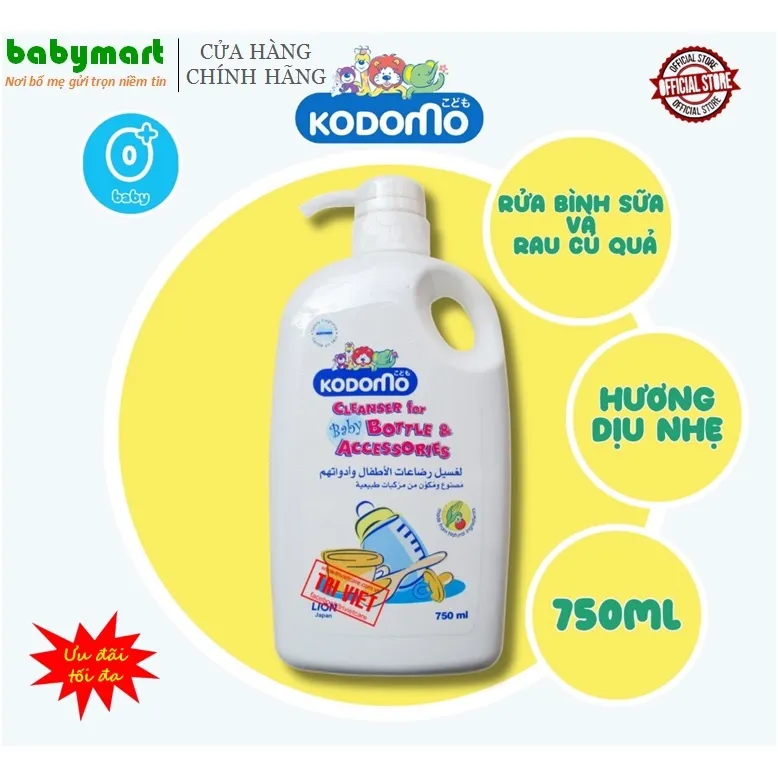 Ảnh Dung dịch rửa bình sữa - làm sạch đồ dùng Kodomo, chai 750ml 1