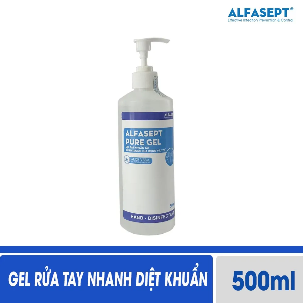 Ảnh Dung Dịch Rửa Tay Khô ALFASEPT Pure Gel Phù Hợp Với Da Nhạy Cảm, Giúp Diệt Khuẩn, Tăng Cường Dưỡng Ẩm Lọ 500ml 2