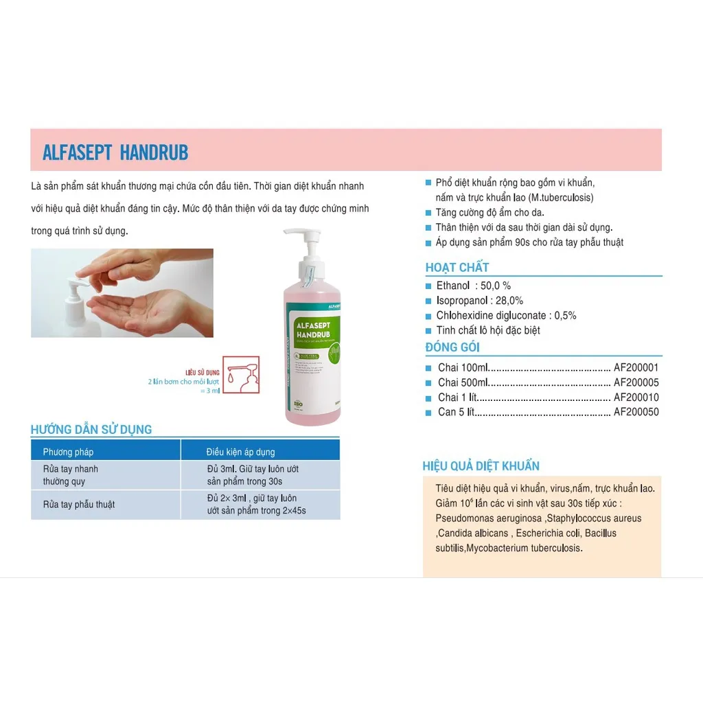 Ảnh Dung dịch rửa tay sát khuẩn Alfasept Handrub 500ml 3