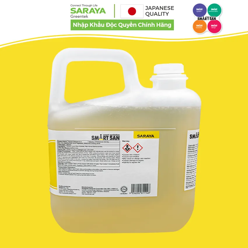 Ảnh Dung Dịch Tẩy Rửa Trung Tính Saraya Smart San Neutral Detergent N-4 - Can 5 Kg 3