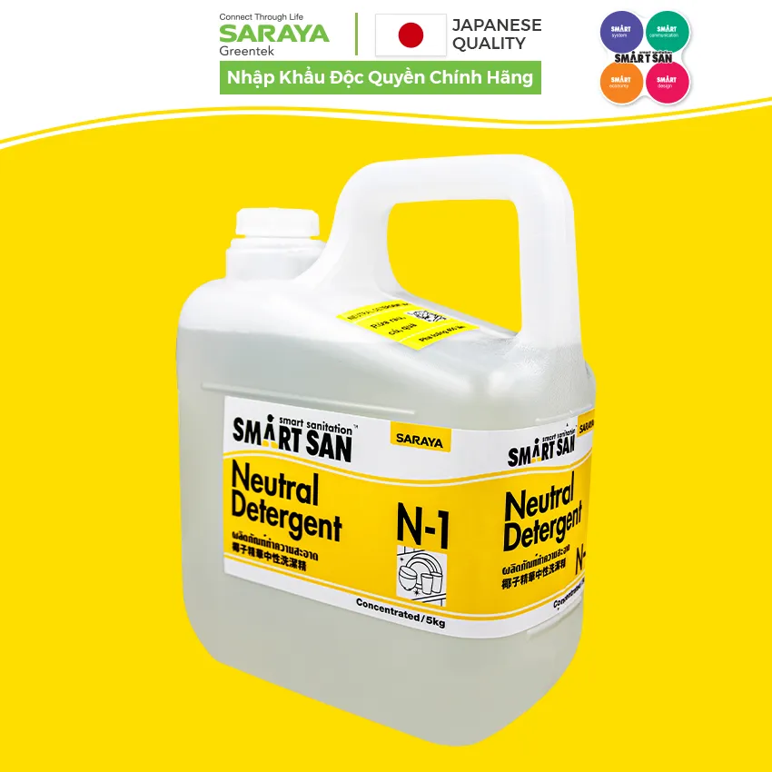 Ảnh Dung Dịch Tẩy Rửa Trung Tính Rau, Củ, Quả Saraya Neutral Detergent N-1, Thân Thiện Với Da Và Môi Trường - Can 5Kg 2