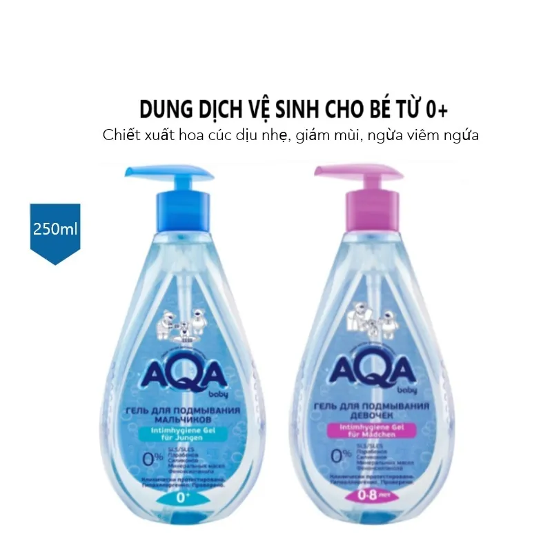 Ảnh Dung dịch vệ sinh AQA BABY cho bé từ 0 đến 8 tuổi 250ml của Nga 1