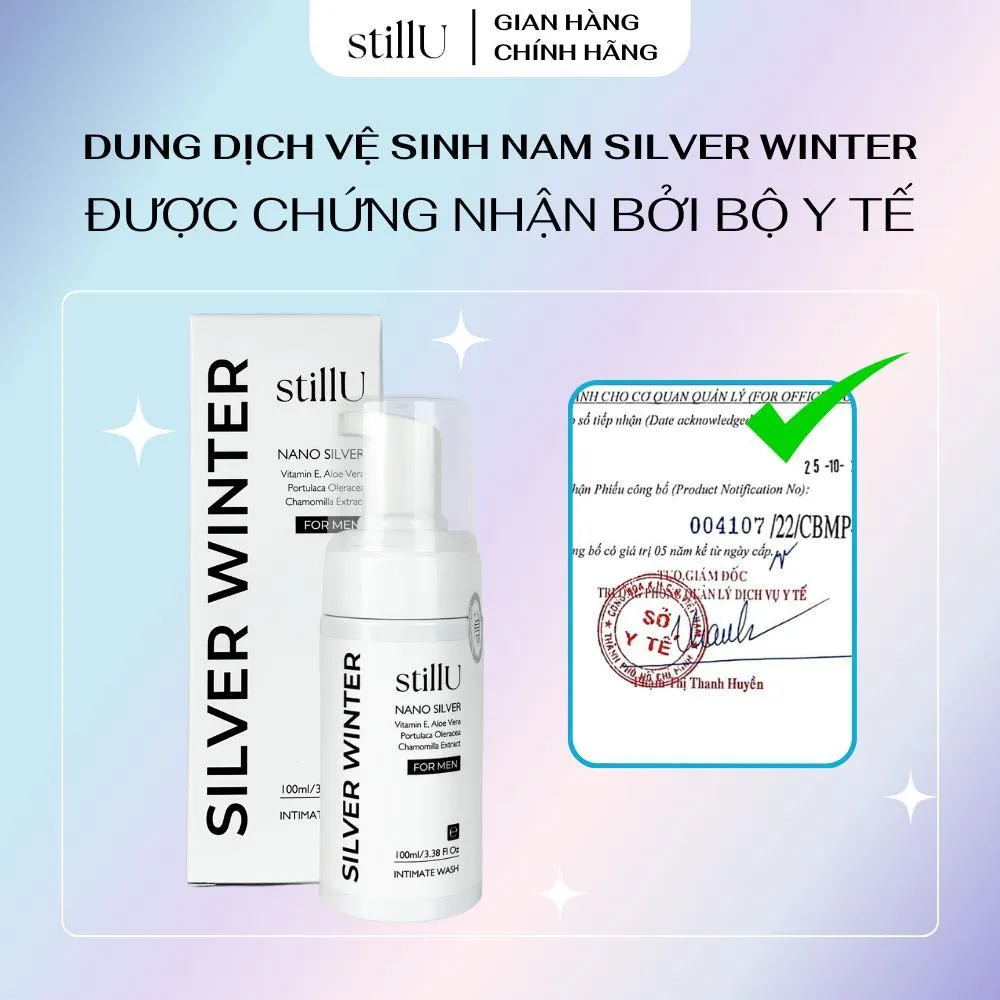 Ảnh Dung Dịch Vệ Sinh Nam Giới Tạo Bọt stillU Silver Winter 100ml Mùi Nước Hoa Mát Mẻ Khử Mùi Sạch Khuẩn 2