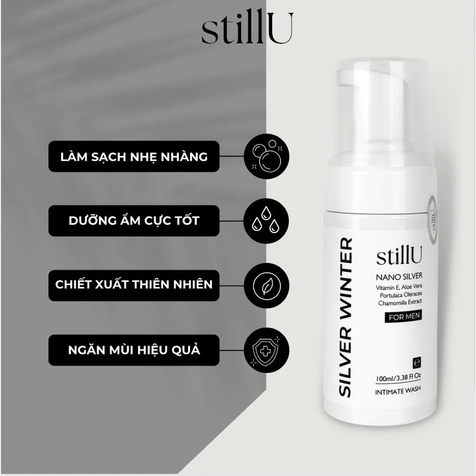 Ảnh Dung Dịch Vệ Sinh Nam Giới Tạo Bọt stillU Silver Winter 100ml Mùi Nước Hoa Mát Mẻ Khử Mùi Sạch Khuẩn 3
