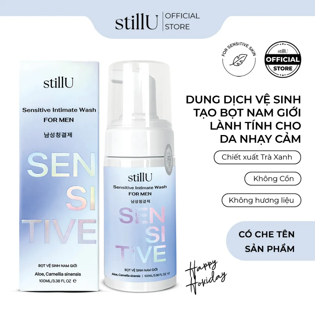 Ảnh Dung Dịch Vệ Sinh Nam Giới Tạo Bọt stillU Sensitive Men 100ml Dịu Nhẹ Khử Mùi Ngừa Viêm Ngứa 3