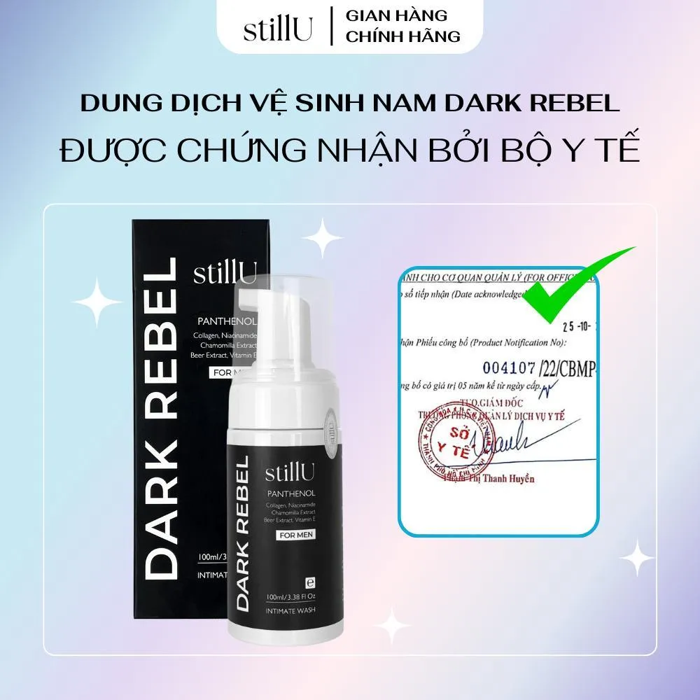 Ảnh Dung Dịch Vệ Sinh Nam Giới Tạo Bọt stillU Dark Rebel 100ml Mùi Nước Hoa Nam Tính Khử Mùi Sạch Khuẩn 2