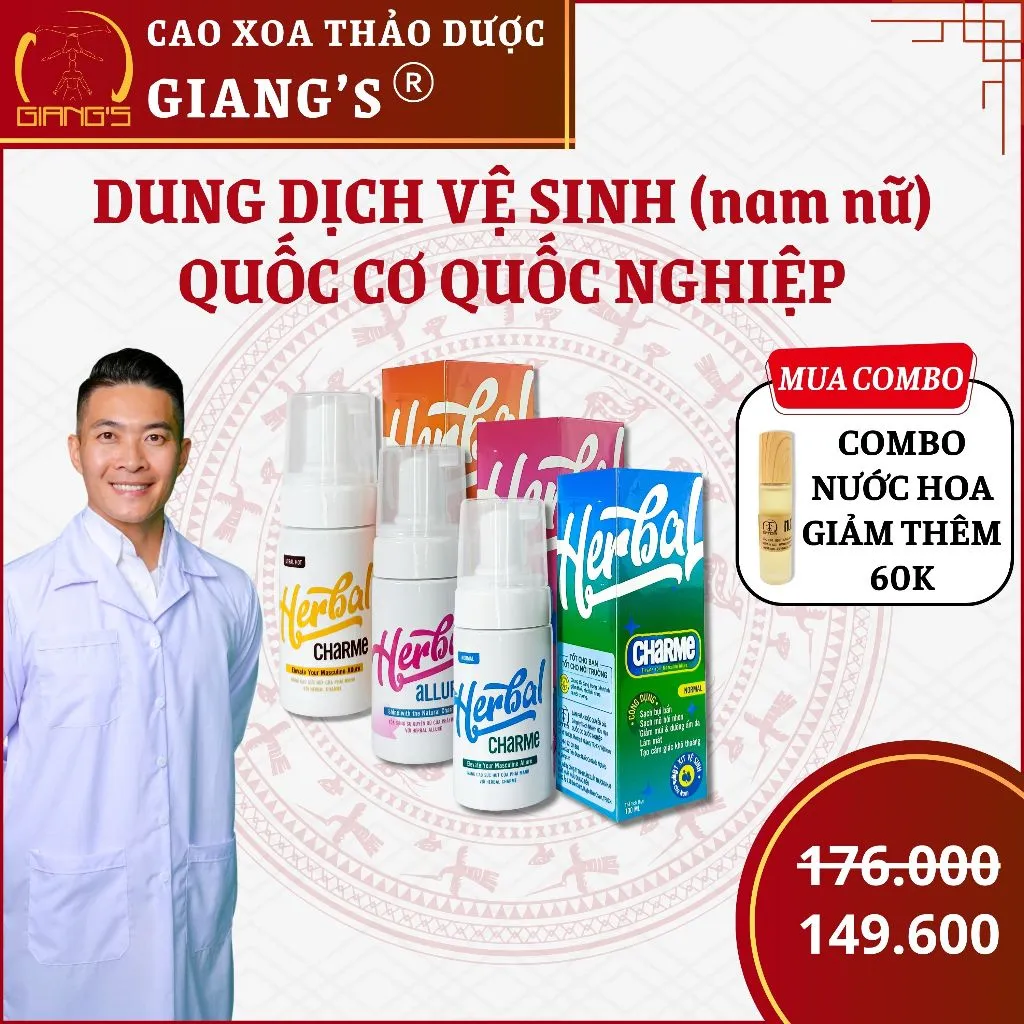 Ảnh Dung Dịch Vệ Sinh Nam Nữ - GIANG'S HERBAL CHARME - Chai 100ML - Hương thơm tự nhiên, cân bằng độ pH 1