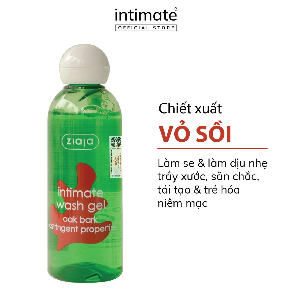 Ảnh Dung Dịch Vệ Sinh Phụ Nữ Intimate Vỏ Sồi ZIAJA Giúp Cân Bằng Độ PH Tự Nhiên, Se Khít, Dưỡng Ẩm Sâu 200ml 1