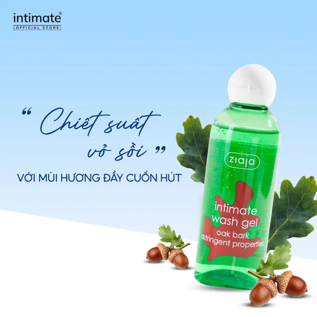 Ảnh Dung Dịch Vệ Sinh Phụ Nữ Intimate Vỏ Sồi ZIAJA Giúp Cân Bằng Độ PH Tự Nhiên, Se Khít, Dưỡng Ẩm Sâu 200ml 4