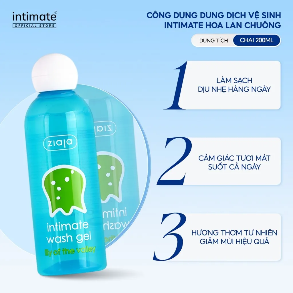 Ảnh Dung Dịch Vệ Sinh Phụ Nữ Intimate Hoa Lan Chuông ZIAJA Mùi Thơm Dịu Nhẹ Giúp Làm Sạch, Khử Mùi Hôi 200ml 2