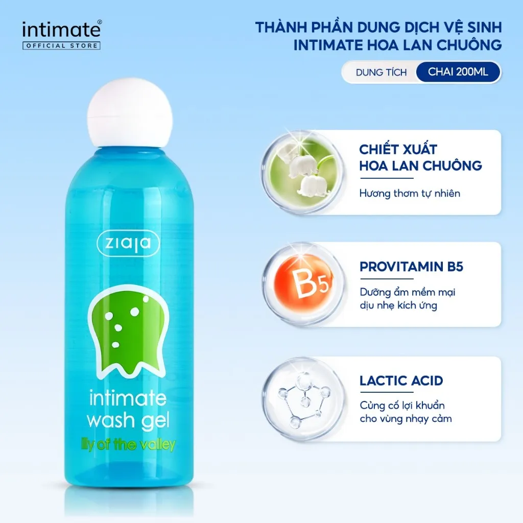 Ảnh Dung Dịch Vệ Sinh Phụ Nữ Intimate Hoa Lan Chuông ZIAJA Mùi Thơm Dịu Nhẹ Giúp Làm Sạch, Khử Mùi Hôi 200ml 3
