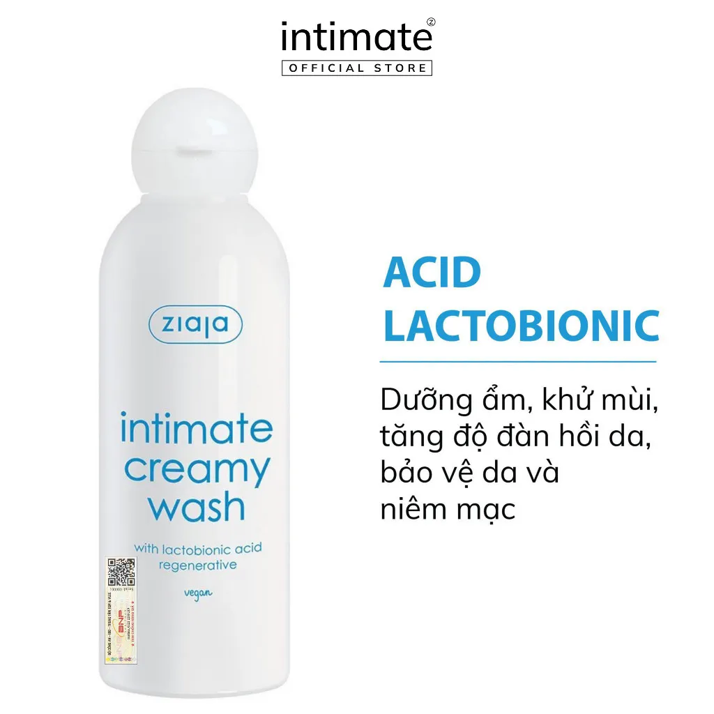 Ảnh Dung Dịch Vệ Sinh Phụ Nữ Intimate With Lactobionic Acid ZIAJA Giúp Khử Mùi, Tăng Đàn Hồi Cho Da 200ml 1