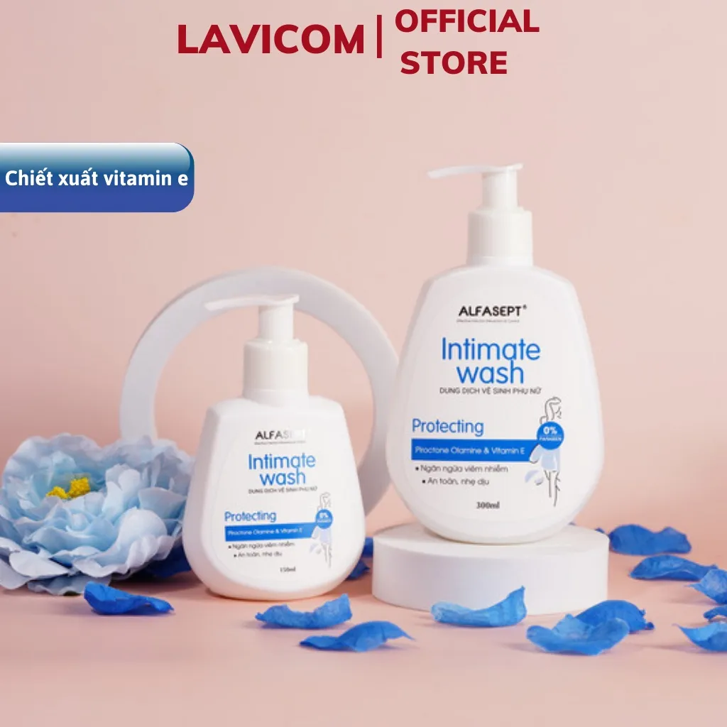 Ảnh Dung dịch vệ sinh phụ nữ ALFASEPT INTIMATE WASH Protecting 300ml - Chiết xuất vitamin E ngăn nấm dưỡng ẩm trẻ hóa làn da 3