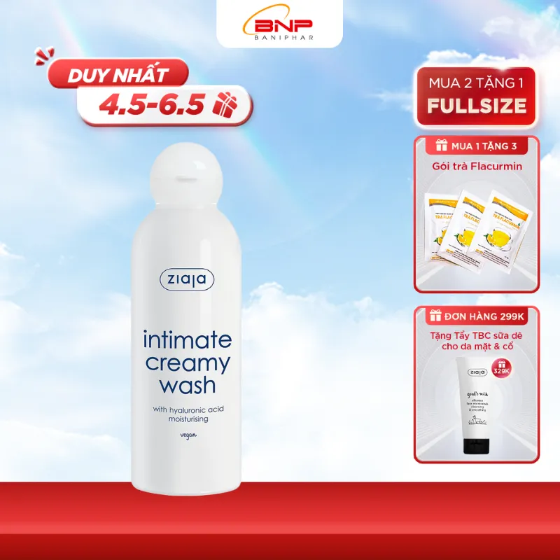 Ảnh Dung dịch vệ sinh phụ nữ Intimate Ziaja bổ sung Hyaluronic dưỡng ẩm dịu nhẹ, khử mùi hôi, ổn định độ pH 200ml 1