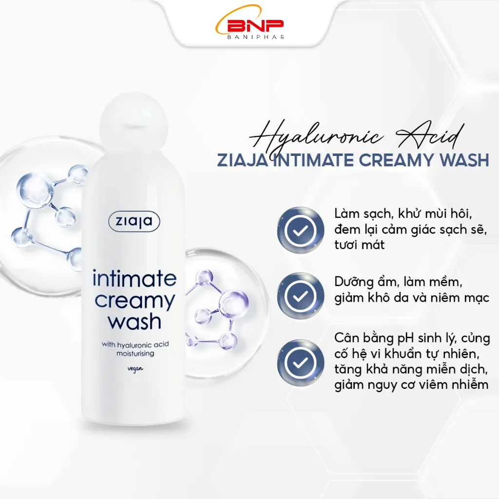 Ảnh Dung dịch vệ sinh phụ nữ Intimate Ziaja bổ sung Hyaluronic dưỡng ẩm dịu nhẹ, khử mùi hôi, ổn định độ pH 200ml 4
