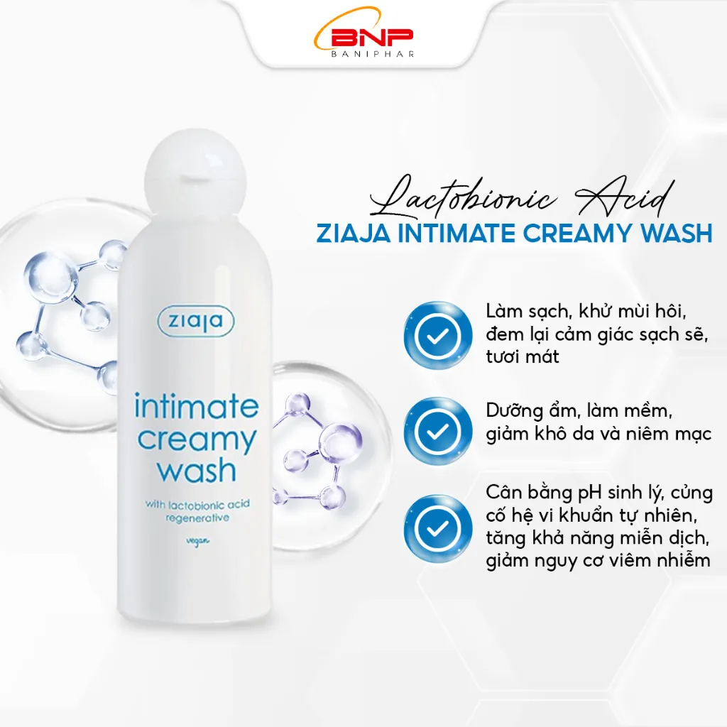 Ảnh Dung dịch vệ sinh phụ nữ Intimate Ziaja bổ sung Lactobionic Acid ngăn ngừa lão hóa, gia tăng độ đàn hồi 200ml 3